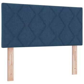 Boxspringbett mit Matratze & LED Blau 100x200 cm Stoff