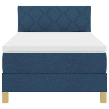 Boxspringbett mit Matratze & LED Blau 100x200 cm Stoff