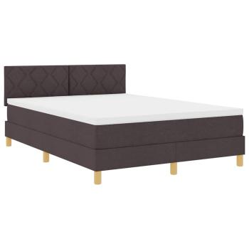 Boxspringbett mit Matratze & LED Dunkelbraun 140x200 cm Stoff