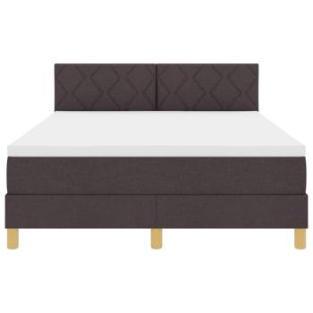 Boxspringbett mit Matratze & LED Dunkelbraun 140x200 cm Stoff