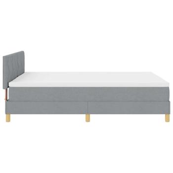 Boxspringbett mit Matratze & LED Licht Grau 160x200 cm Stoff
