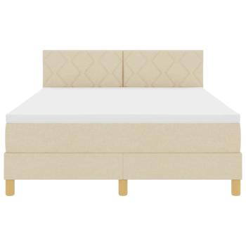Boxspringbett mit Matratze & LED Creme 160x200 cm Stoff