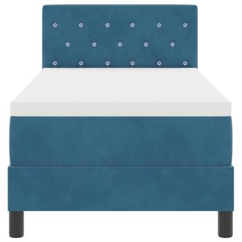 LED Boxspringbett mit Matratze Dunkelblau 80x200 cm Samt