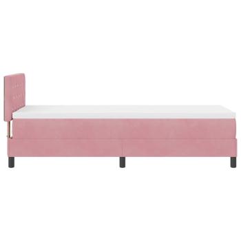 LED Boxspringbett mit Matratze Rosa 80x200 cm Samt