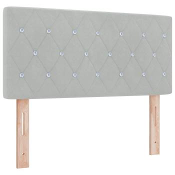 LED Boxspringbett mit Matratze Hellgrau 90x190 cm Samt
