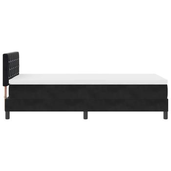 LED Boxspringbett mit Matratze Schwarz 90x190 cm Samt