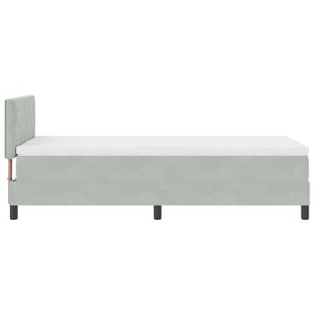 LED Boxspringbett mit Matratze Hellgrau 90x200 cm Samt