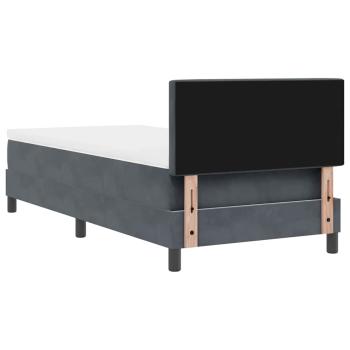 LED Boxspringbett mit Matratze Dunkelgrau 100x200 cm Samt