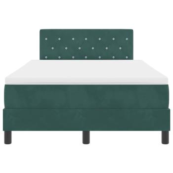 LED Boxspringbett mit Matratze Dunkelgrün 120 x 190 cm Samt