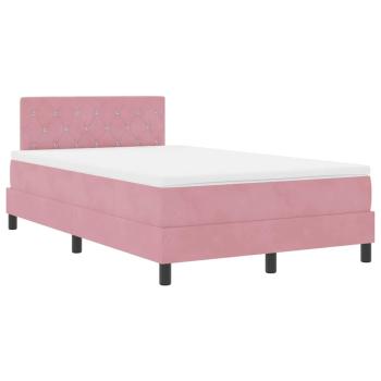 Boxspringbett mit Matratze & LED Rosa 120x190 cm Samt