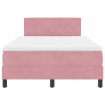 Boxspringbett mit Matratze & LED Rosa 120x190 cm Samt