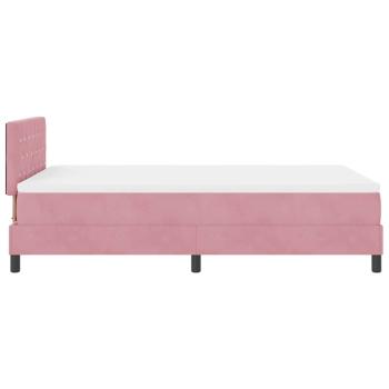 Boxspringbett mit Matratze & LED Rosa 120x190 cm Samt