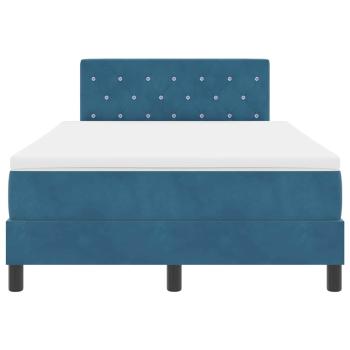 LED Boxspringbett mit Matratze Dunkelblau 120x200 cm Samt