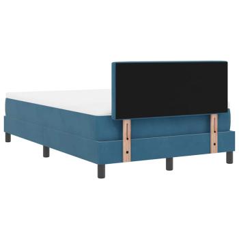 LED Boxspringbett mit Matratze Dunkelblau 120x200 cm Samt