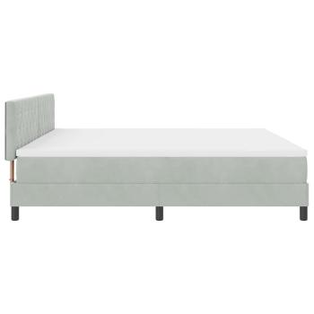 LED Boxspringbett mit Matratze Hellgrau 200 x 200 cm Samt
