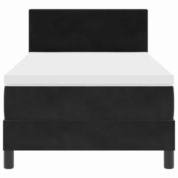 LED Boxspringbett mit Matratze Schwarz 90x200 cm Samt