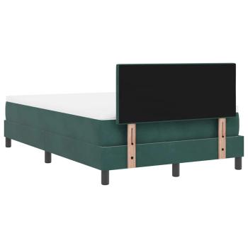 Boxspringbett mit Matratze & LED Dunkelgrün 120x190 cm Samt