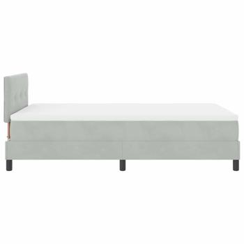 LED Boxspringbett mit Matratze Hellgrau 120x200 cm Samt