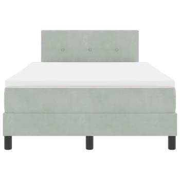 LED Boxspringbett mit Matratze Hellgrau 120x200 cm Samt