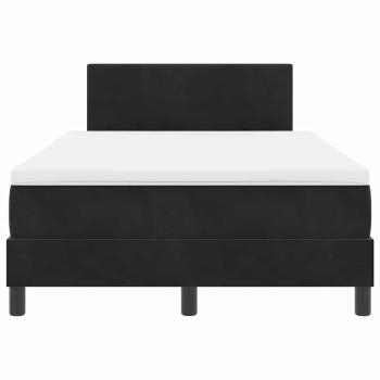 LED Boxspringbett mit Matratze Schwarz 120x200 cm Samt