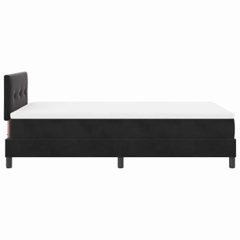 LED Boxspringbett mit Matratze Schwarz 120x200 cm Samt