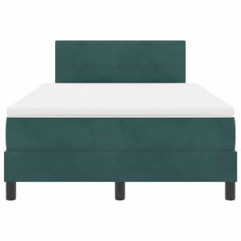 Boxspringbett mit Matratze & LED Dunkelgrün 120x200 cm Samt