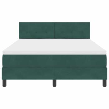 LED Boxspringbett mit Matratze Dunkelgrün 140x190 cm Samt