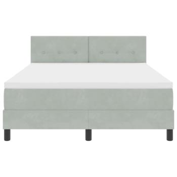 LED Boxspringbett mit Matratze Hellgrau 140x200 cm Samt