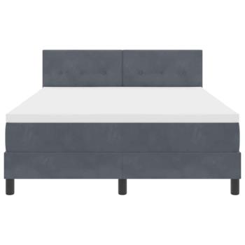 LED Boxspringbett mit Matratze Dunkelgrau 160x200 cm Samt