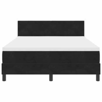 Boxspringbett mit Matratze & LED Schwarz 160x200 cm Samt