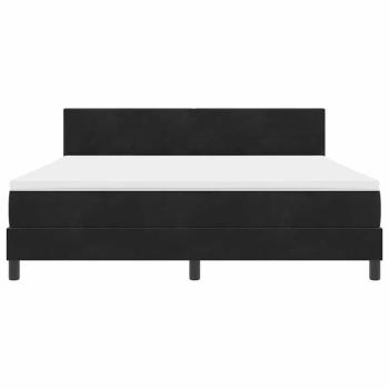 LED Boxspringbett mit Matratze Schwarz 180x200 cm Samt