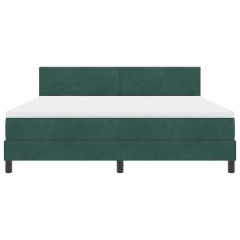 LED Boxspringbett mit Matratze Dunkelgrün 180x200 cm Samt