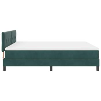 LED Boxspringbett mit Matratze Dunkelgrün 180x200 cm Samt