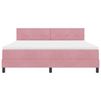 Boxspringbett mit Matratze & LED Rosa 180x200 cm Samt