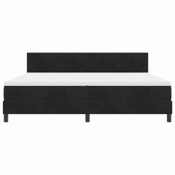 LED Boxspringbett mit Matratze Schwarz 200x200 cm Samt