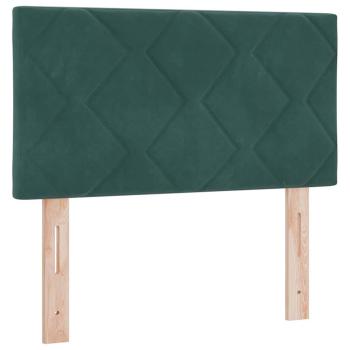 LED Boxspringbett mit Matratze Dunkelgrün 80x200 cm Samt