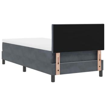 LED Boxspringbett mit Matratze Dunkelgrau 100x200 cm Samt