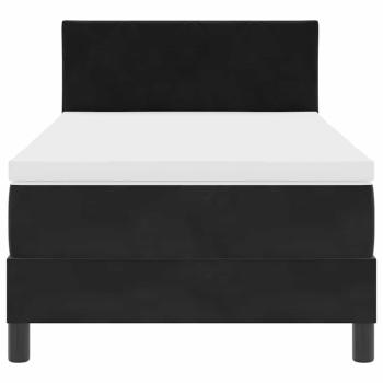 LED Boxspringbett mit Matratze Schwarz 100x200 cm Samt