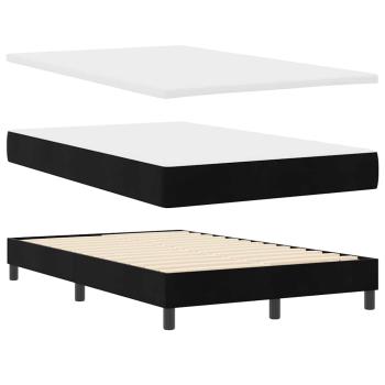 LED Boxspringbett mit Matratze Schwarz 120x190 cm Samt