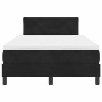 LED Boxspringbett mit Matratze Schwarz 120x190 cm Samt