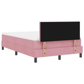 LED Boxspringbett mit Matratze Rosa 120x190 cm Samt
