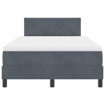 LED Boxspringbett mit Matratze Dunkelgrau 120x200 cm Samt