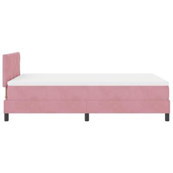LED Boxspringbett mit Matratze Rosa 120x200 cm Samt