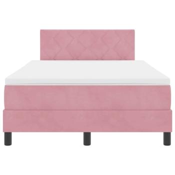 LED Boxspringbett mit Matratze Rosa 120x200 cm Samt
