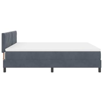 LED Boxspringbett mit Matratze Dunkelgrau 180x200 cm Samt