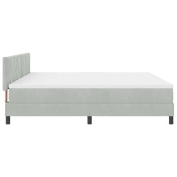 LED Boxspringbett mit Matratze Hellgrau 200x200 cm Samt