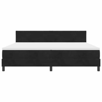 LED Boxspringbett mit Matratze Schwarz 200x200 cm Samt