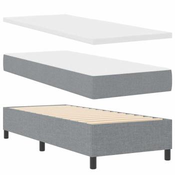 Boxspringbett mit Matratze mit LED Hellgrau 80 x 200 cm Stoff