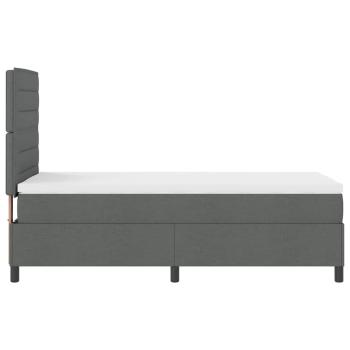 LED Boxspringbett mit Matratze Dunkelgrau 90x190 cm Stoff