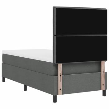 LED Boxspringbett mit Matratze Dunkelgrau 90x190 cm Stoff